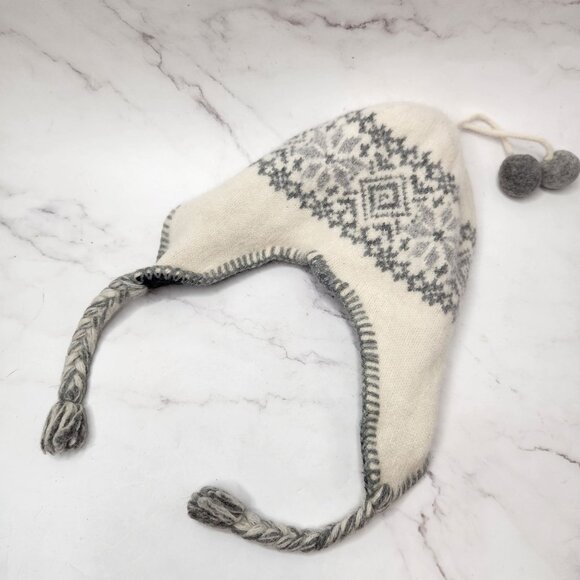 Icewear Wool Angora Winter Hat Fair Isle Tassles Iceland Ear Flap Girls Boys OS - Picture 2 of 7